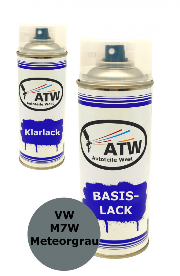 Autolack für VW M7W Meteorgrau +400ml Klarlack Set